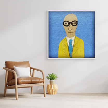 MAN WITH ROUND GLASSES